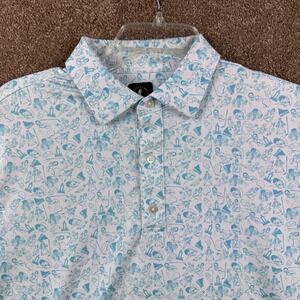 U Suck At Golf Mens Happy Gilmore Graphic Polo Shirt White Blue Size Large